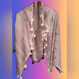 Madewell Taupe  Patterned Shawl